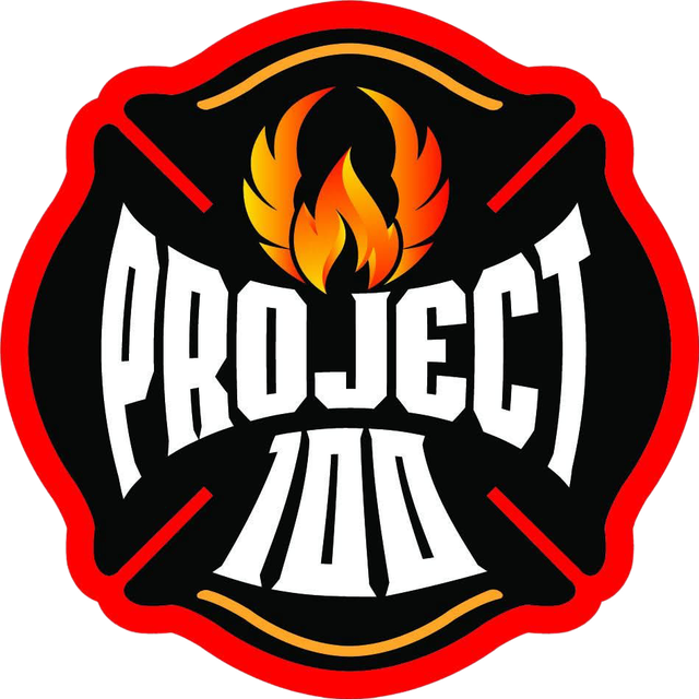 Project 100 official logo — Phoenix maltese cross with rising flame.